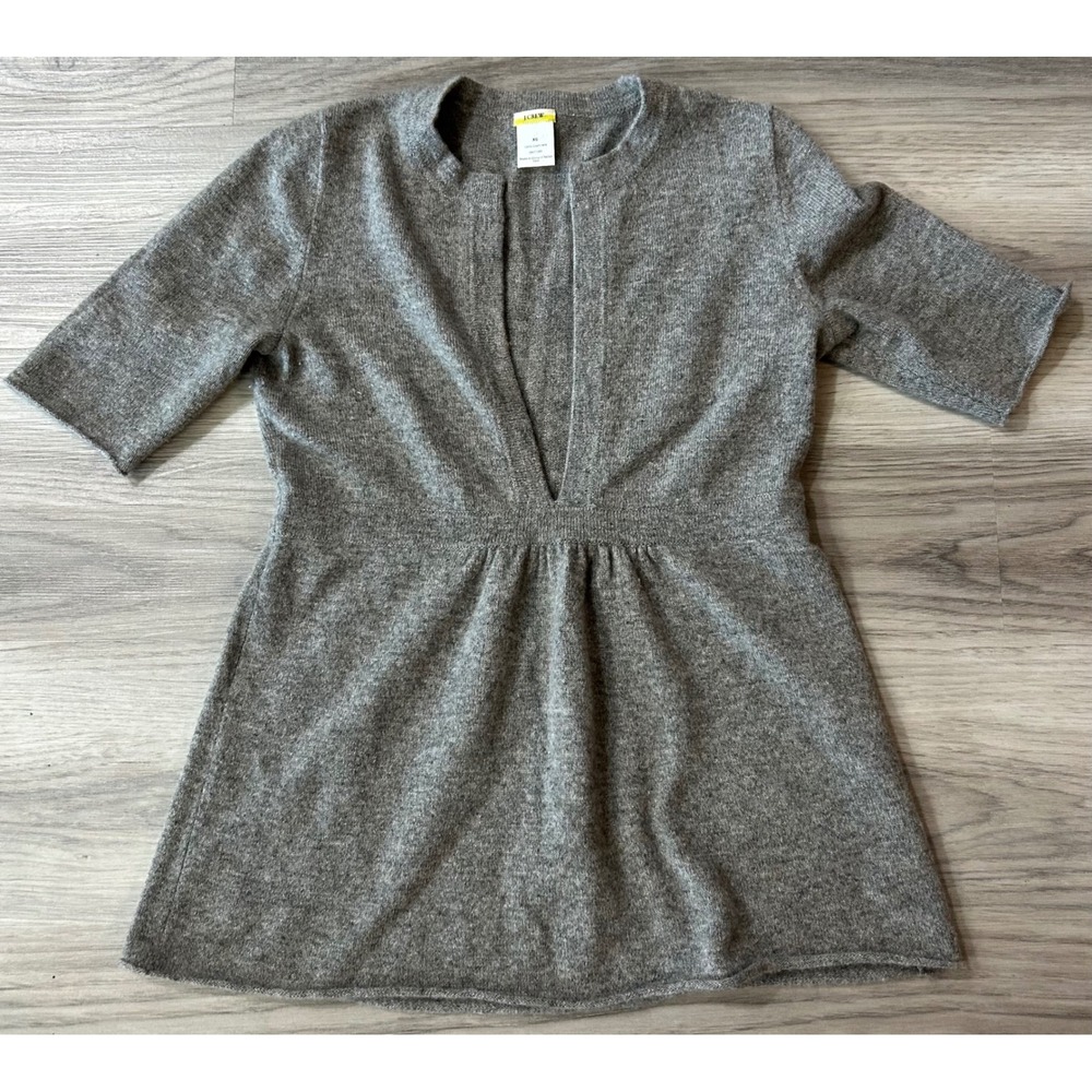 J.Crew Womens Deep V-Neck Empire Waist Cashmere Tunic Sweater XS Gray